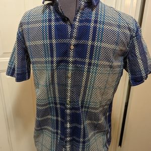 👍  Express Men's Casual Shirt Size S/P Short sleeve Fitted